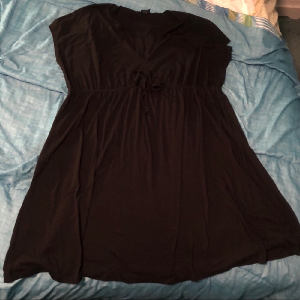 Black plunge Casual summer top / swimsuit cover